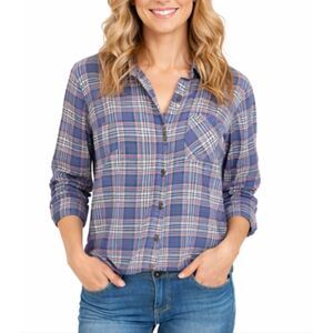 Field & Stream blue plaid cotton flannel button down small